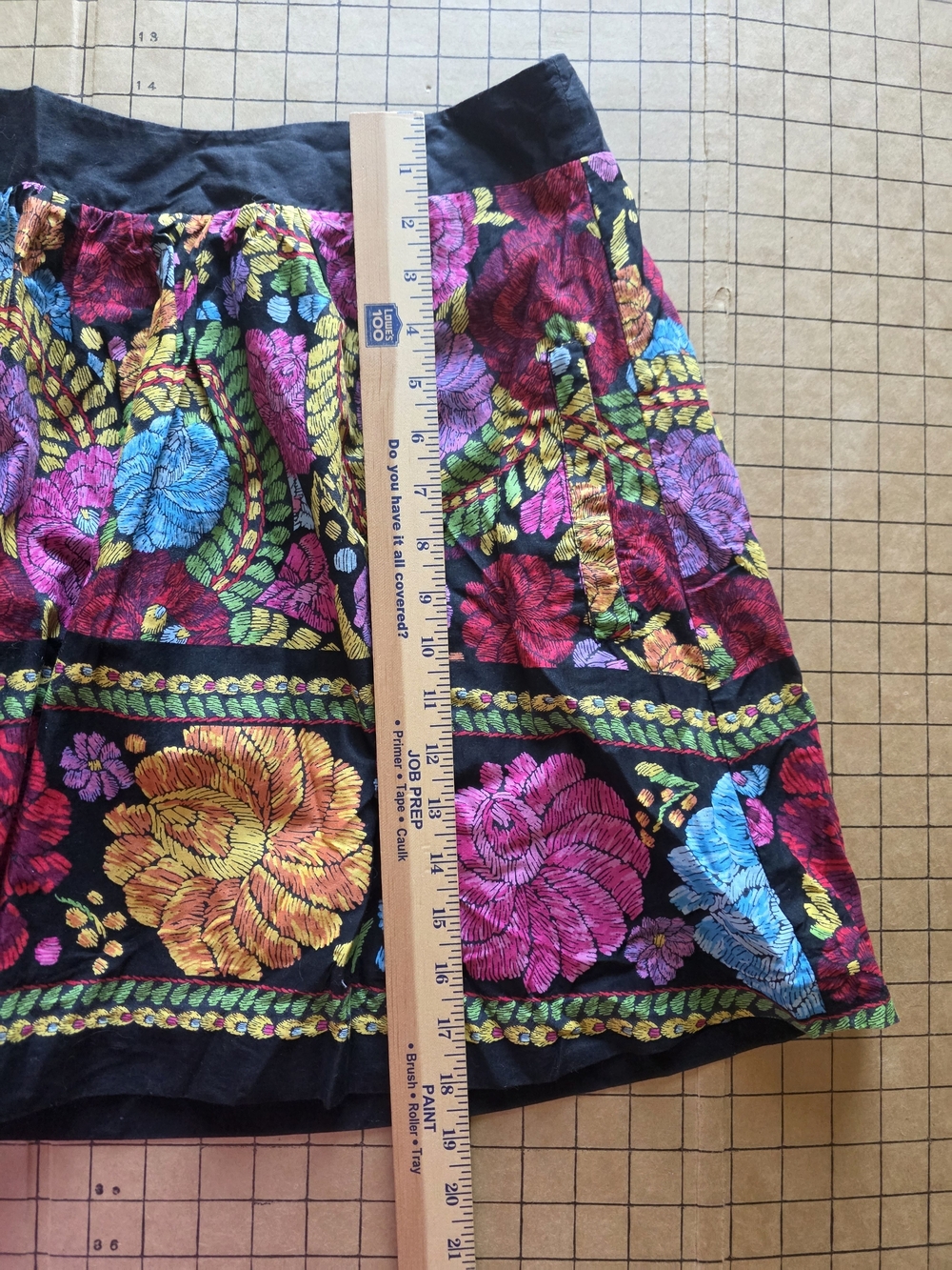 Anthropologie Edmé & Esyllte Boho Floral Midi Skirt Sz L A-Line Cotton - Picture 9 of 11